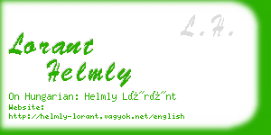 lorant helmly business card